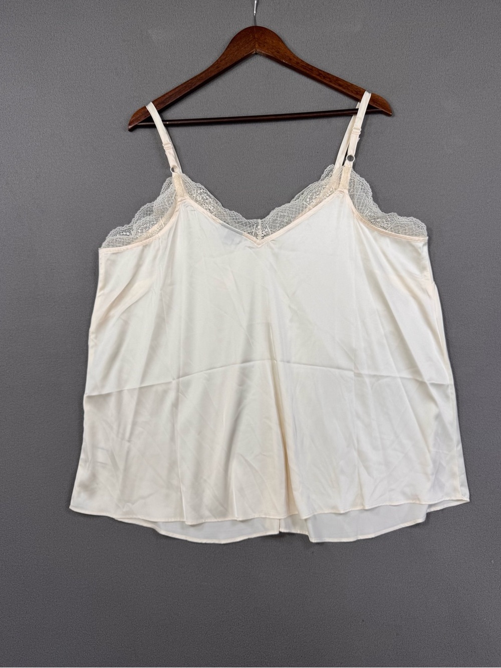 Torrid Satin Lace Trim Cami Ivory, Whisper White, Camisole, 1X - Picture 10 of 16